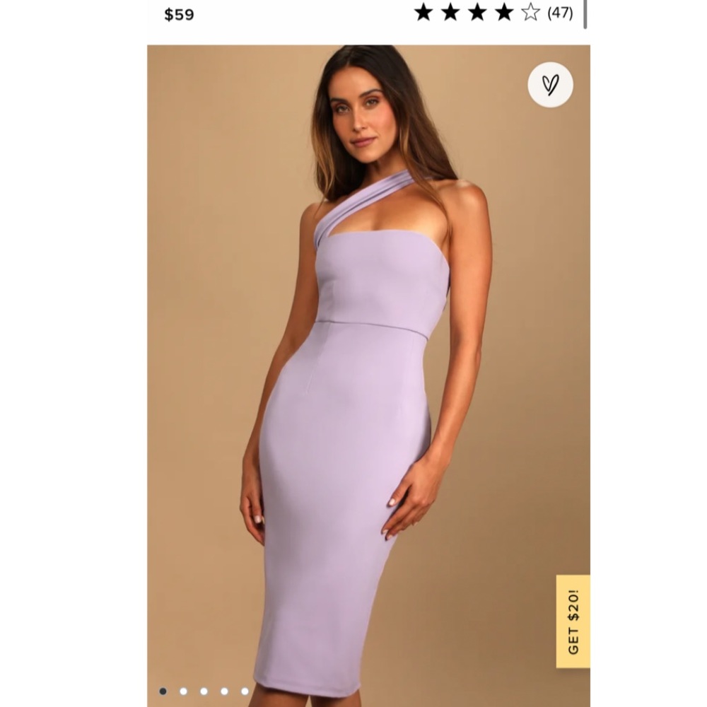 LULUS Hold Your Attention Lilac One-Shoulder Sleeveless Midi Dress
